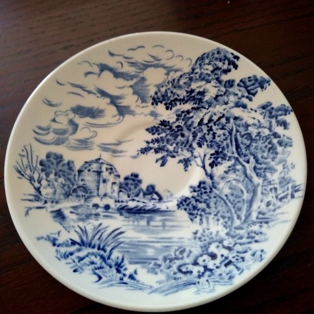 Wedgwood Countryside Teacup Saucers Set of 5 Vintage